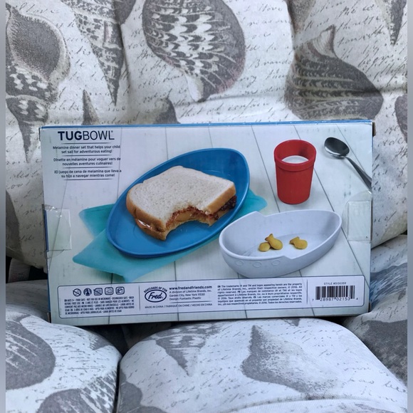 NEW Sealed Box FRED Tugbowl Tugboat Dinner Set Cup Plate Dish Bowl Ship Fun Food - Picture 2 of 13